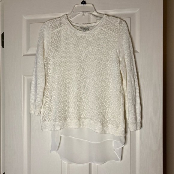 Lucky Brand Cream Split Back Sweater - Picture 2 of 13